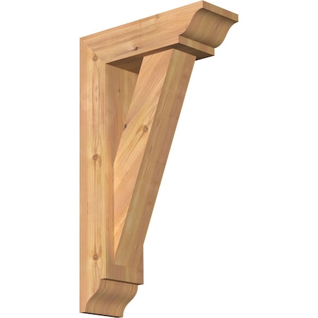 Ekena Millwork Traditional Traditional Smooth Bracket w/ Offset Brace, Western Red Cedar, 5 1/2"W x 16"D x 28"H BKT0604X16X28TRA01SWR